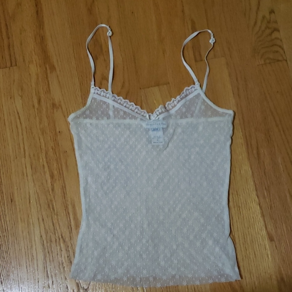 Abercrombie & Fitch Sheer White Lace Tank Top